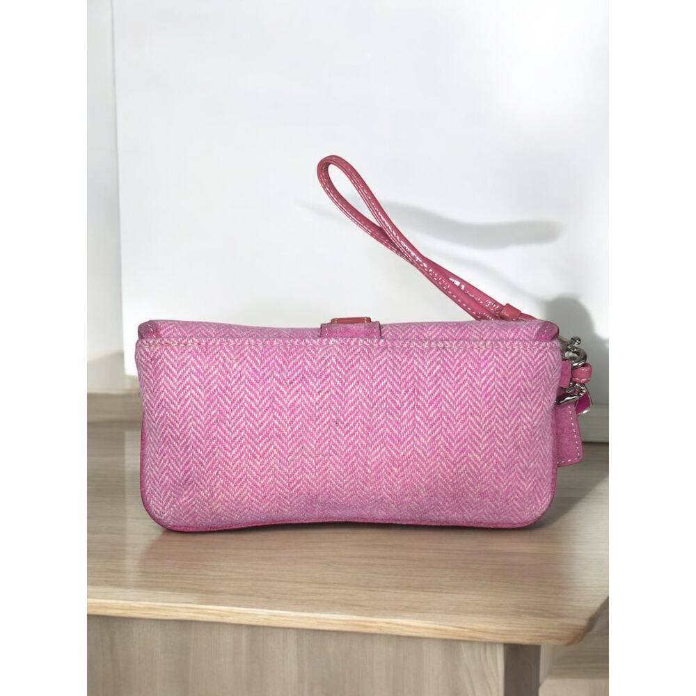 Vintage Coach 1408 Hamptons Herringbone Wool Satchel & FS5878 Wristlet - Picture 8 of 16